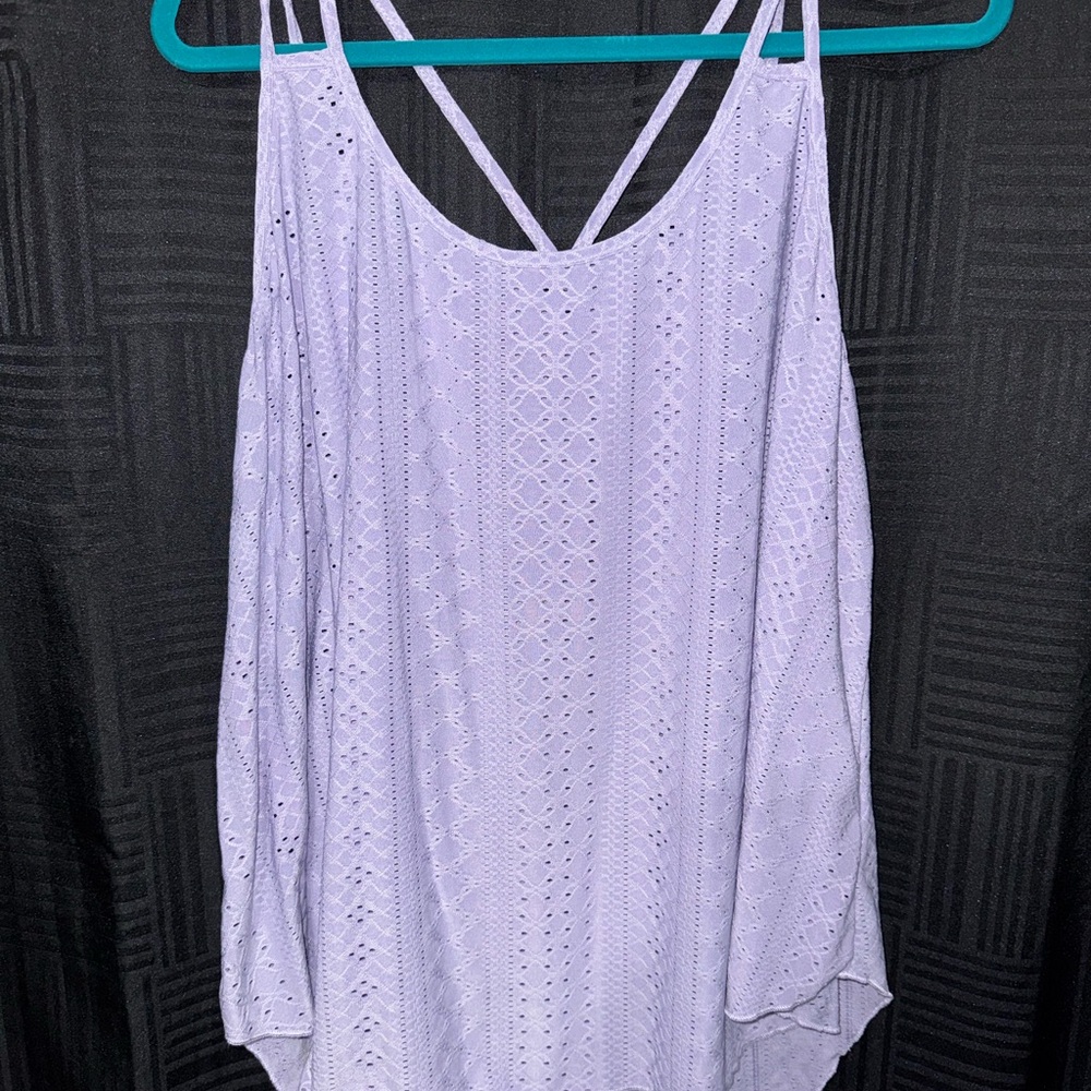 SHEIN Lavender Eyelet Strappy Top